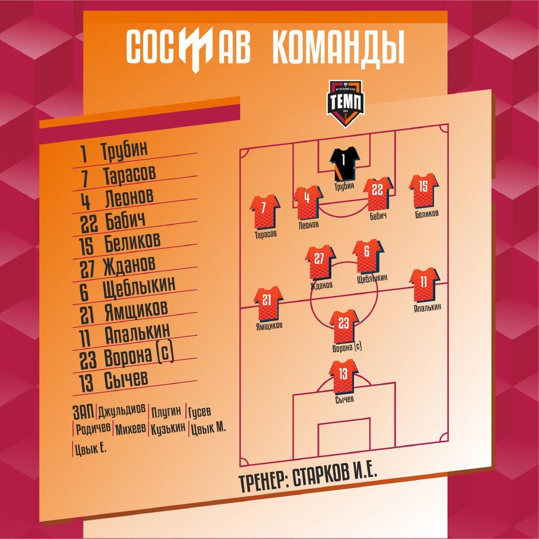 НАШ СОСТАВ НА ИГРУ!