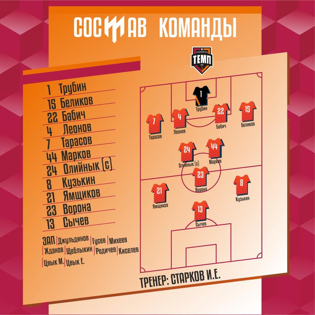 НАШ СОСТАВ НА ИГРУ!