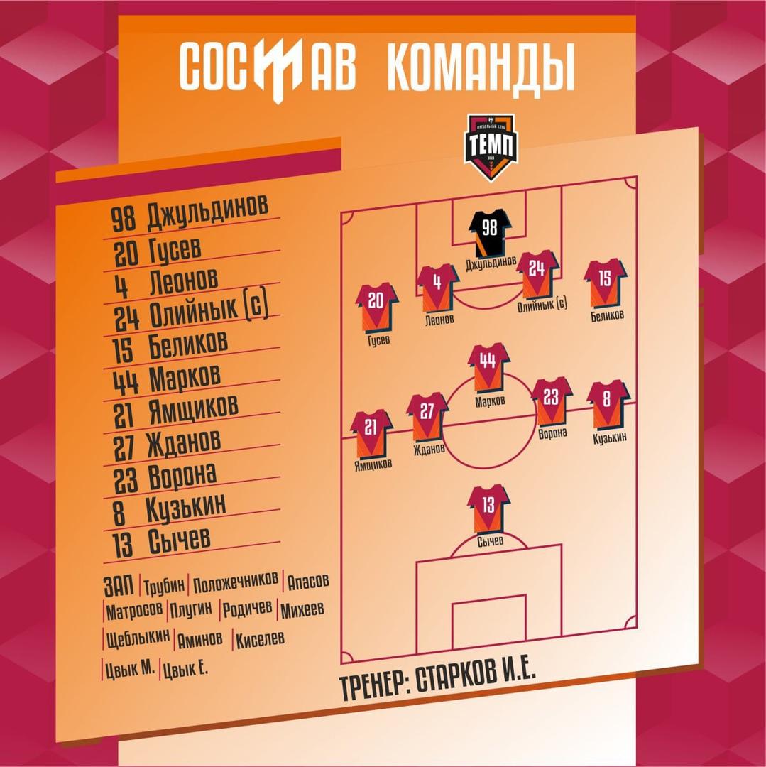 НАШ СОСТАВ НА ИГРУ!