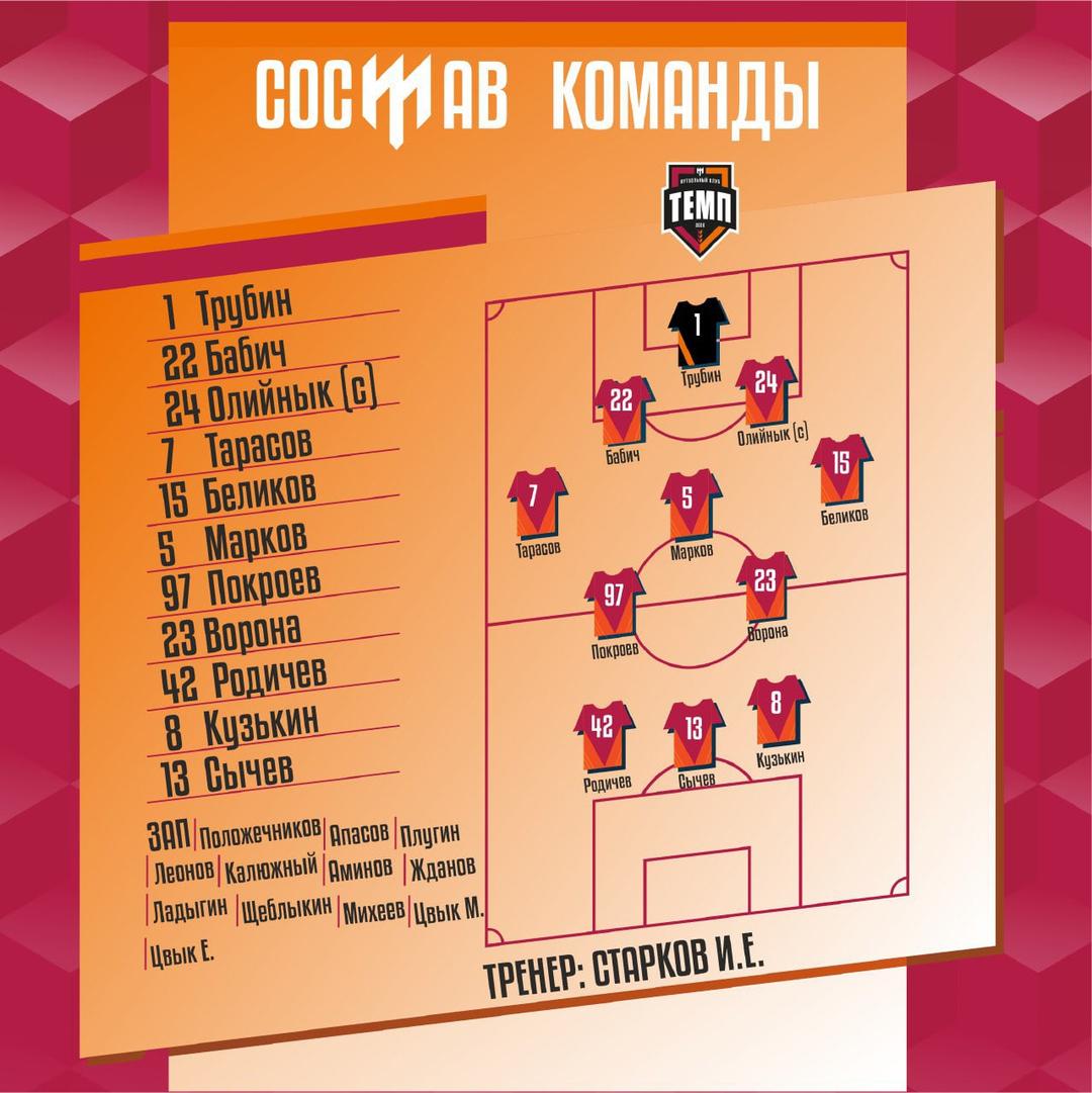НАШ СОСТАВ НА ИГРУ!