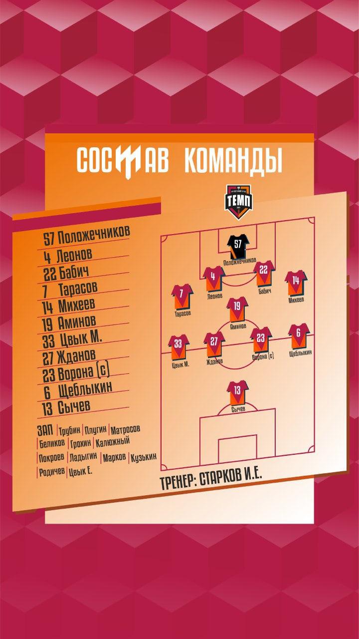НАШ СОСТАВ НА ИГРУ!