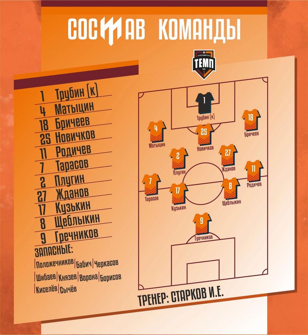 НАШ СОСТАВ НА ИГРУ!