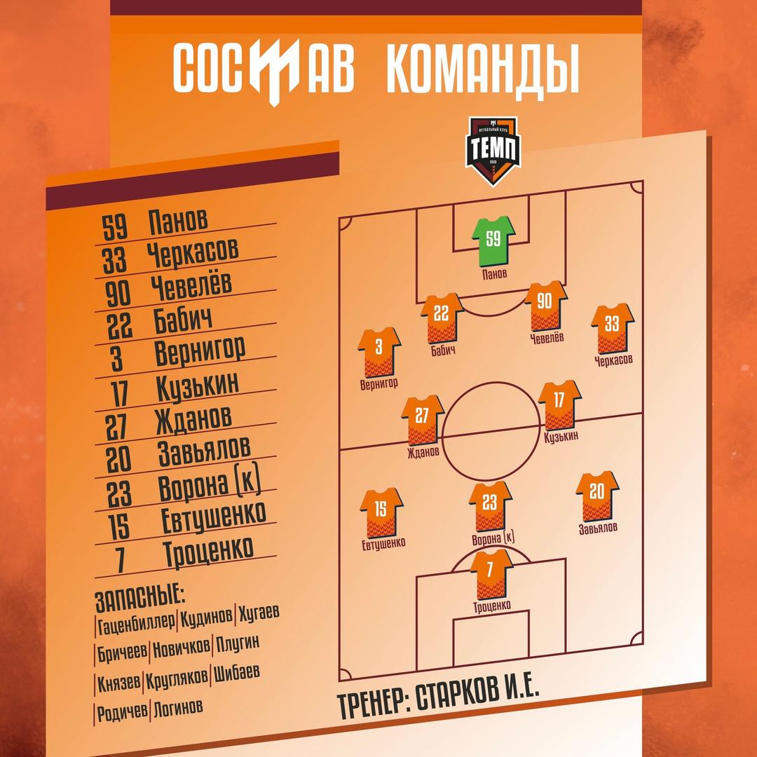 НАШ СОСТАВ НА ИГРУ!