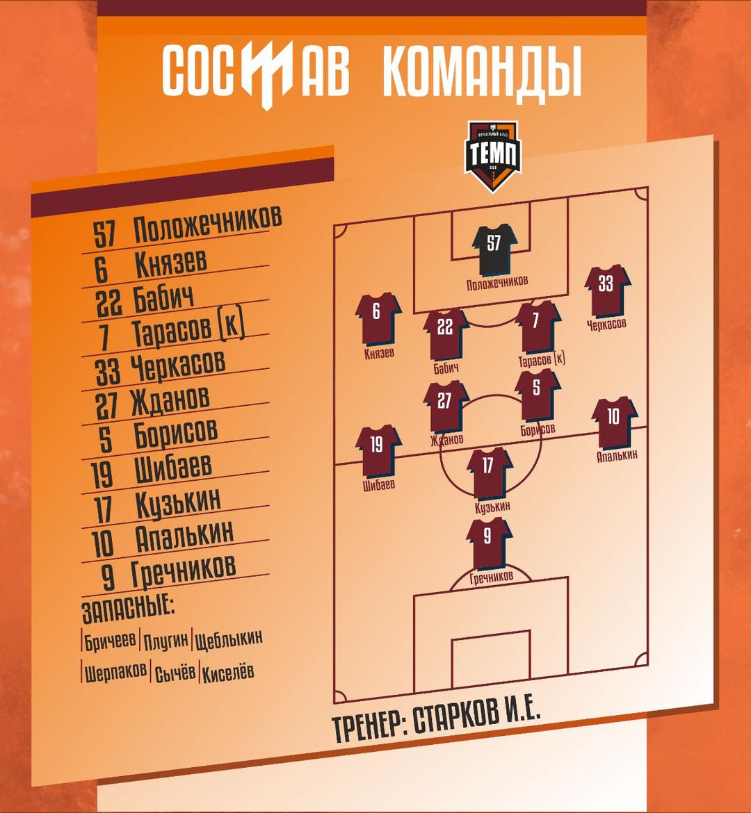 НАШ СОСТАВ НА ИГРУ!