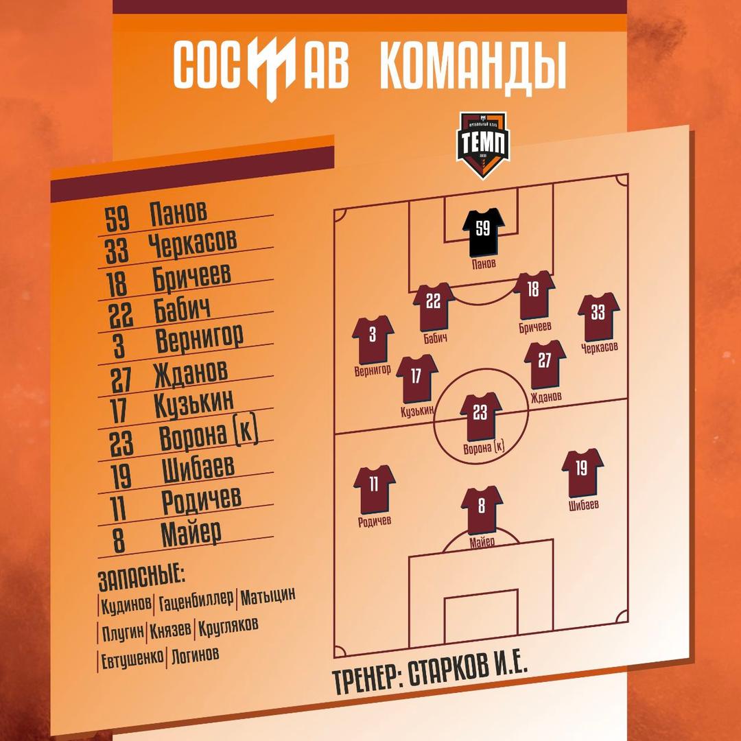 НАШ СОСТАВ НА ИГРУ!