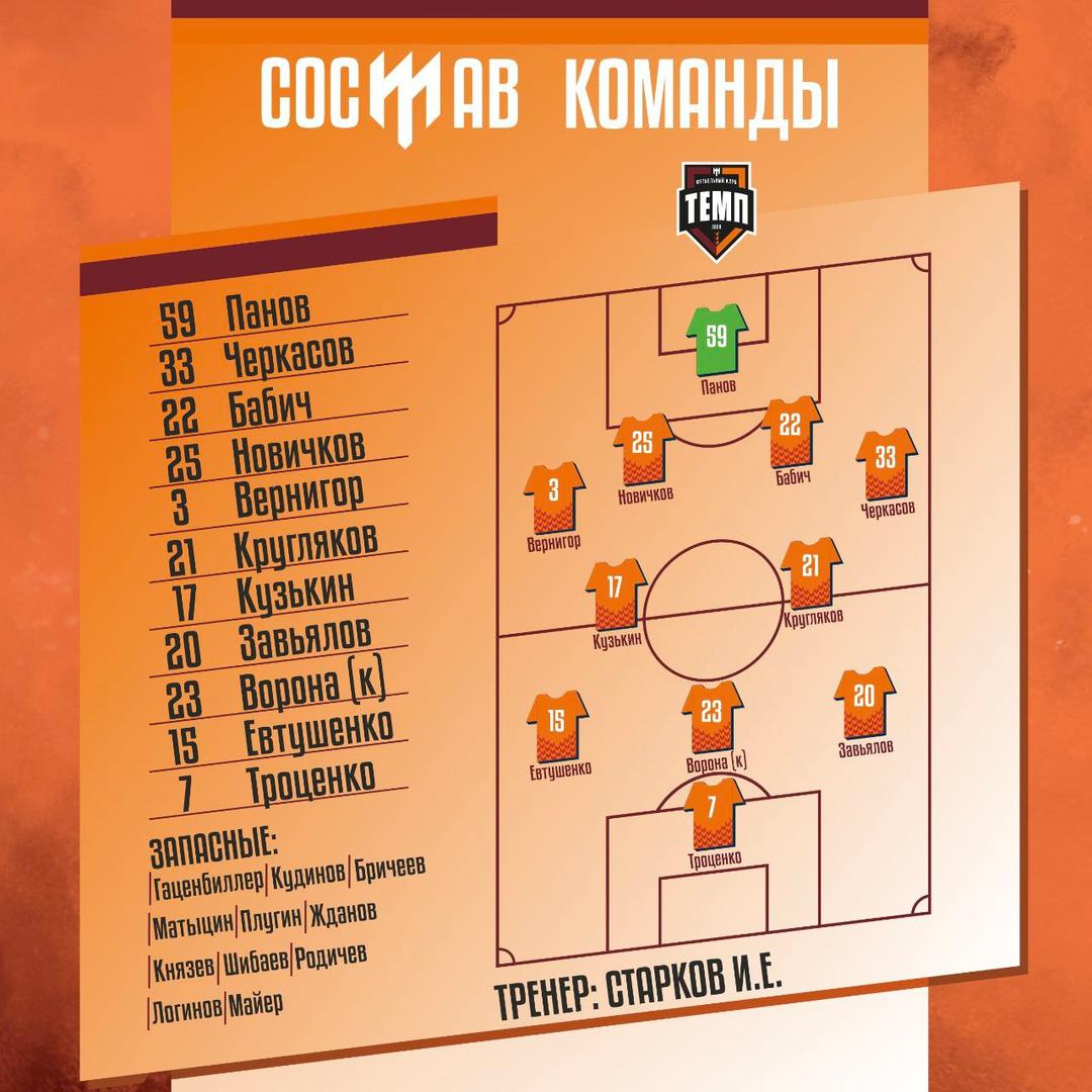 НАШ СОСТАВ НА ИГРУ!
