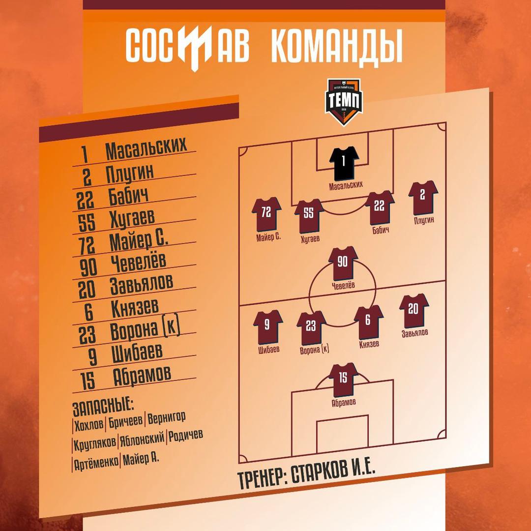 НАШ СОСТАВ НА ИГРУ!