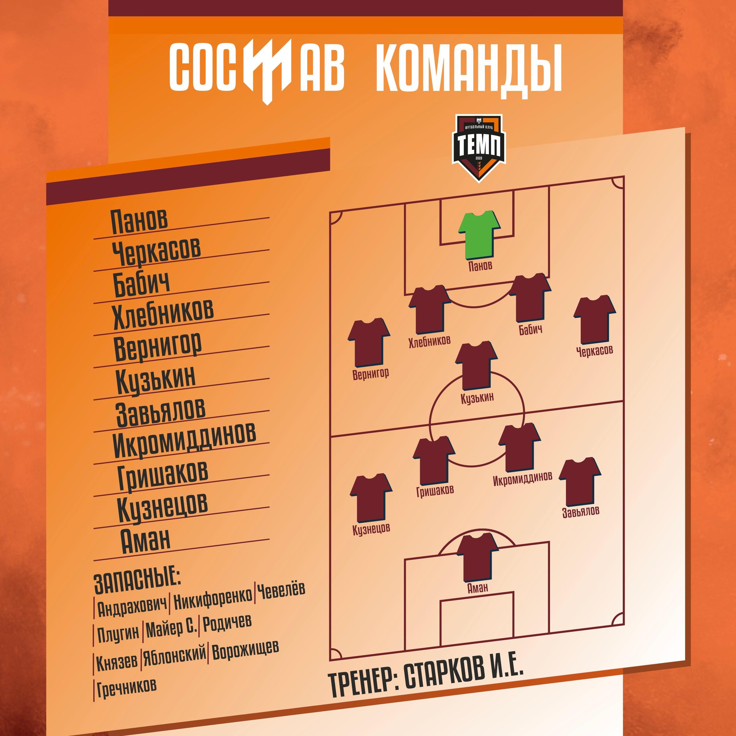 НАШ СОСТАВ НА ИГРУ!