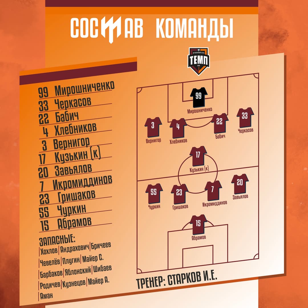 НАШ СОСТАВ НА ИГРУ!