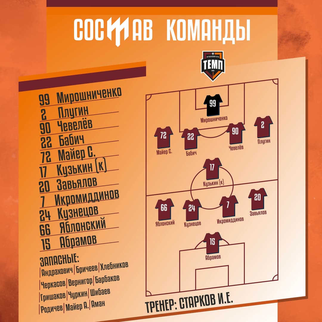 НАШ СОСТАВ НА ИГРУ!