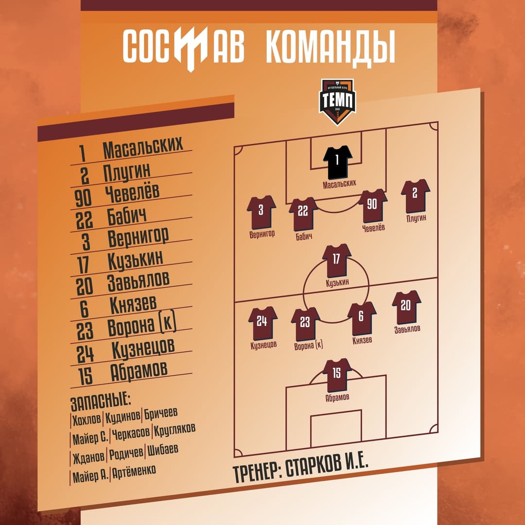 НАШ СОСТАВ НА ИГРУ!