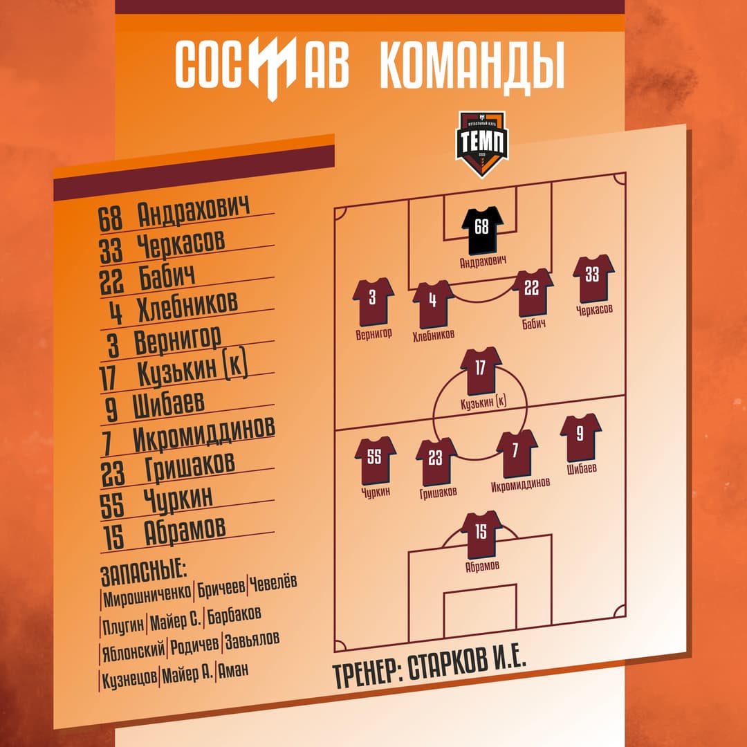 НАШ СОСТАВ НА ИГРУ!