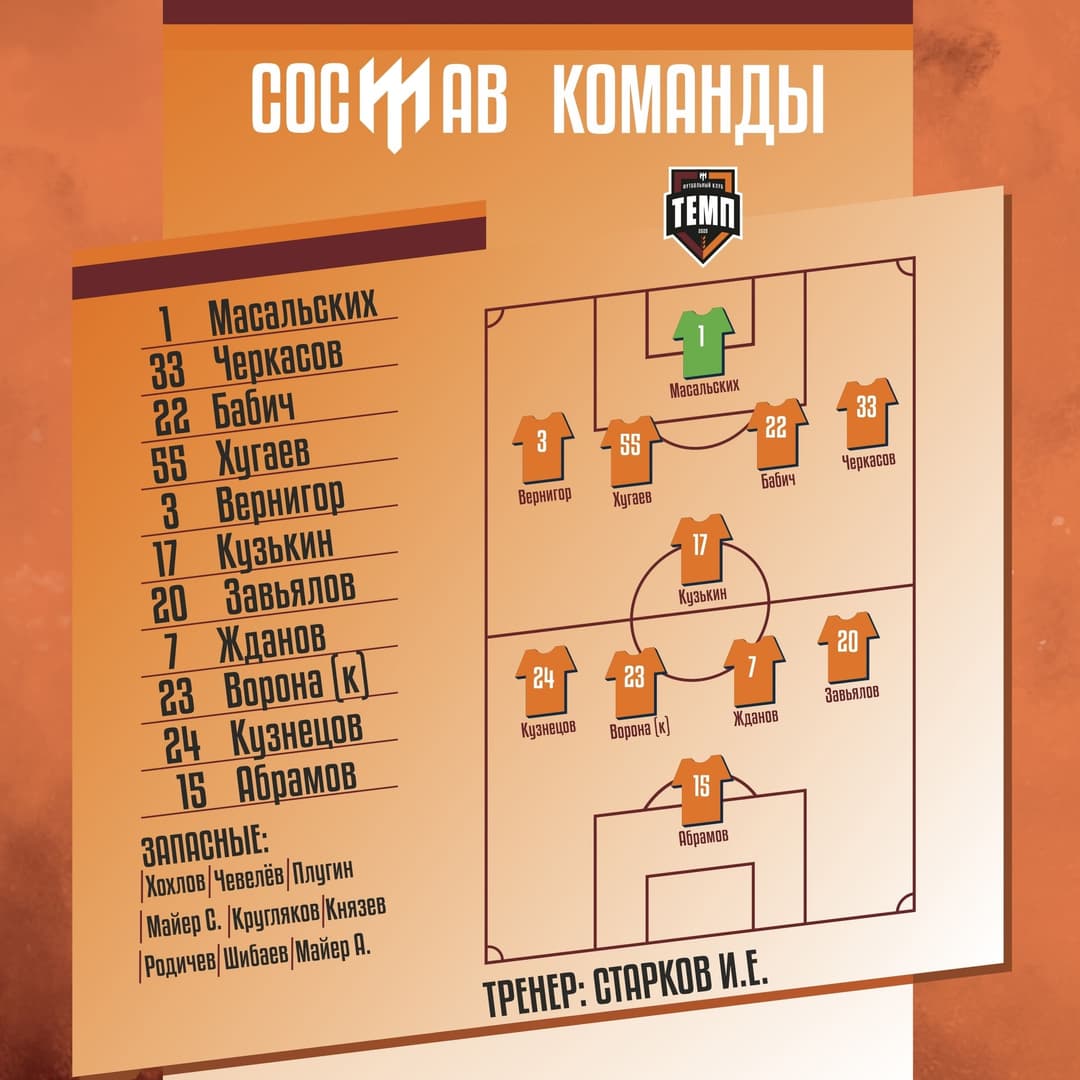 НАШ СОСТАВ НА ИГРУ!